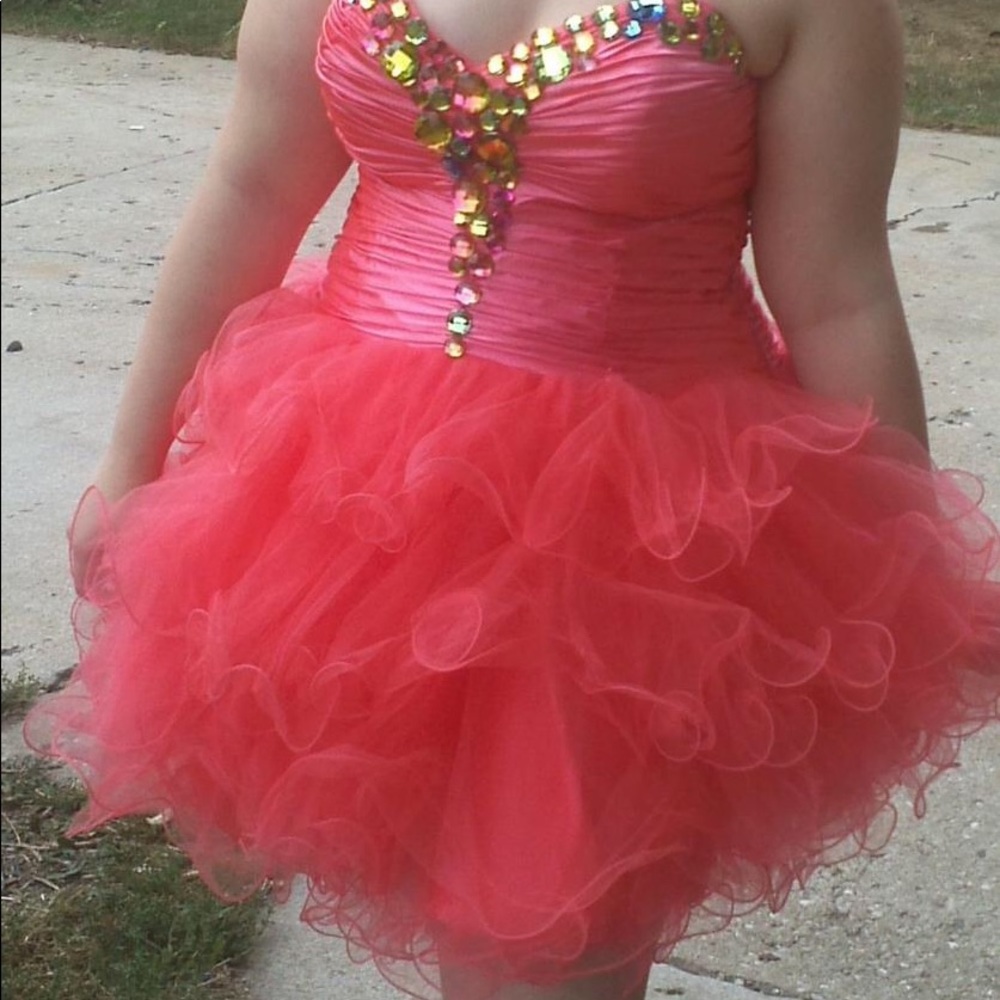 Coral pink Homecoming or prom dress
